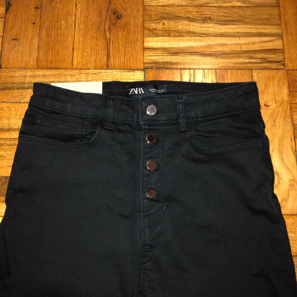 Zara high waisted black skinny jeans - Picture 3 of 5